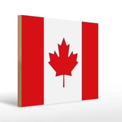 Cartello in legno bandiera del Canada 40x30 cm Cartello decorativo in legno con bandiera del Canada