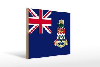 Panneau en bois drapeau des îles Caïmans 40x30cm panneau décoratif des îles Caïmans 1