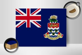 Panneau en bois drapeau des îles Caïmans 40x30cm panneau décoratif des îles Caïmans 2