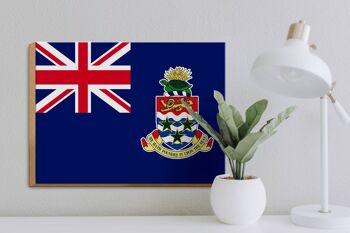 Panneau en bois drapeau des îles Caïmans 40x30cm panneau décoratif des îles Caïmans 3