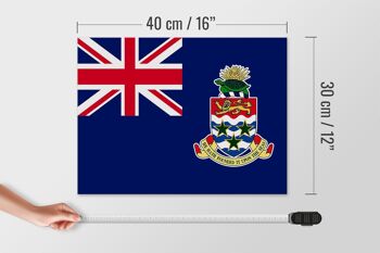 Panneau en bois drapeau des îles Caïmans 40x30cm panneau décoratif des îles Caïmans 4