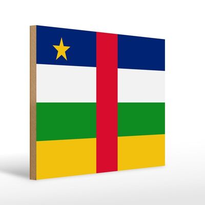 Letrero de madera bandera República Centroafricana 40x30cm cartel decorativo