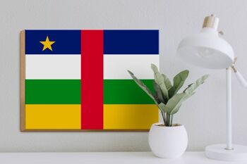 Panneau en bois drapeau République Centrafricaine 40x30cm panneau décoratif 3