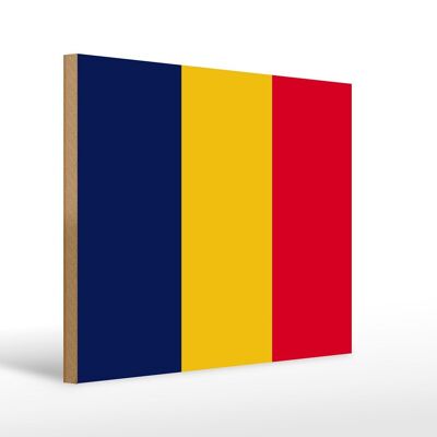 Cartel de madera Bandera de Chad 40x30cm Bandera de Chad cartel decorativo de madera