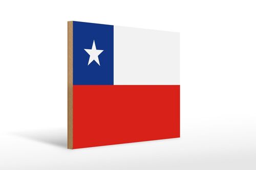 Holzschild Flagge Chiles 40x30cm Flag of Chile Deko Schild