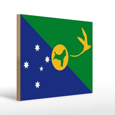 Holzschild Flagge Weihnachtsinsel 40x30cm Christmas Island Schild
