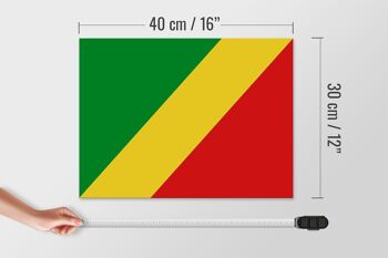 Panneau en bois drapeau Congo 40x30cm Drapeau du Congo panneau décoratif en bois 4