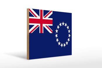 Panneau en bois drapeau des Îles Cook 40x30cm Panneau drapeau des Îles Cook 1