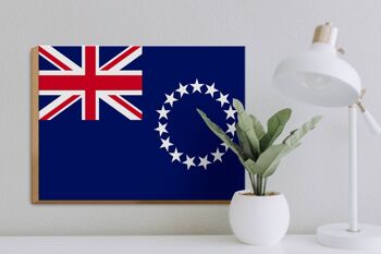 Panneau en bois drapeau des Îles Cook 40x30cm Panneau drapeau des Îles Cook 3