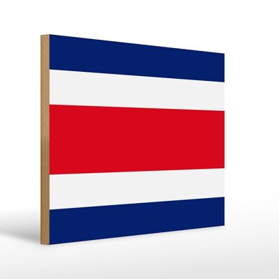 Panneau en bois drapeau du Costa Rica 40x30cm Panneau drapeau du Costa Rica