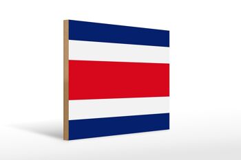 Panneau en bois drapeau du Costa Rica 40x30cm Panneau drapeau du Costa Rica 1