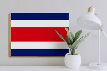 Panneau en bois drapeau du Costa Rica 40x30cm Panneau drapeau du Costa Rica 3