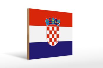 Panneau en bois drapeau de la Croatie 40x30cm Drapeau de la Croatie panneau décoratif 1