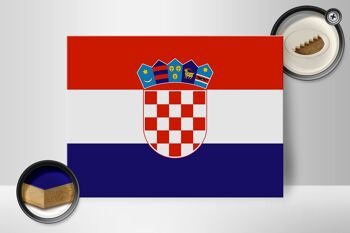 Panneau en bois drapeau de la Croatie 40x30cm Drapeau de la Croatie panneau décoratif 2