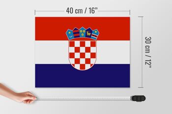 Panneau en bois drapeau de la Croatie 40x30cm Drapeau de la Croatie panneau décoratif 4