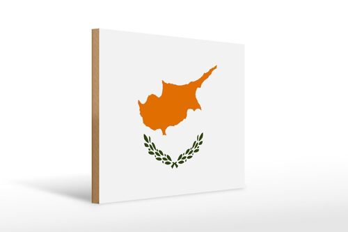 Holzschild Flagge Zypern 40x30cm Flag of Cyprus Schild