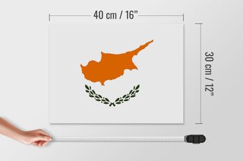 Panneau en bois drapeau de Chypre 40x30cm Panneau drapeau de Chypre 4