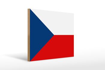 Panneau en bois drapeau de la République tchèque 40x30cm Drapeau signe de la République tchèque 1
