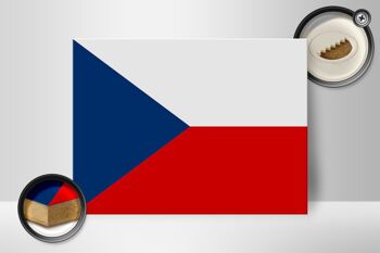 Panneau en bois drapeau de la République tchèque 40x30cm Drapeau signe de la République tchèque 2