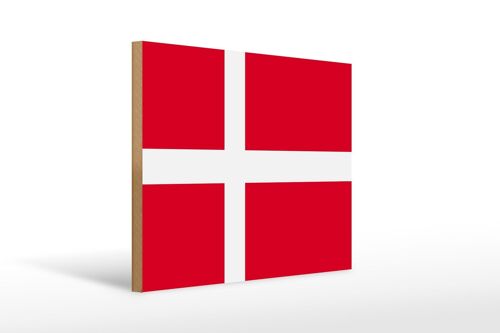 Holzschild Flagge Dänemarks 40x30cm Flag of Denmark Deko Schild