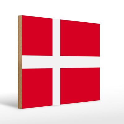 Cartello in legno bandiera della Danimarca 40x30 cm Cartello decorativo Bandiera della Danimarca