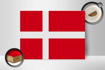 Panneau en bois drapeau du Danemark 40x30cm Panneau décoratif drapeau du Danemark 2