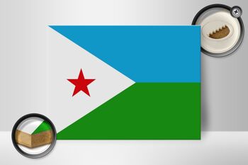 Panneau en bois drapeau de Djibouti 40x30cm Panneau décoratif drapeau de Djibouti 2