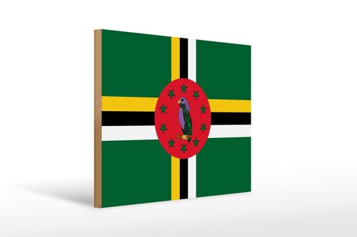 Holzschild Flagge Dominicas 40x30cm Flag of Dominica Deko Schild
