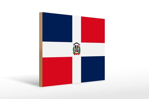 Holzschild Flagge Dominikanische Republik 40x30cm Flag Deko Schild