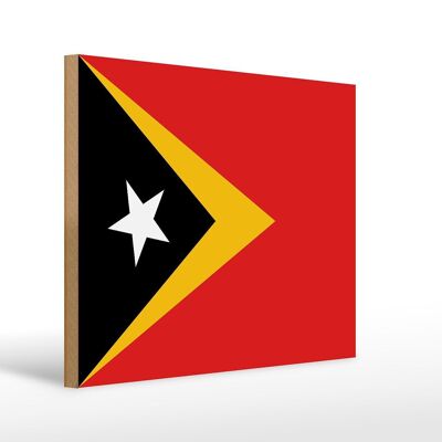 Cartello in legno bandiera di Timor Est 40x30 cm Insegna decorativa bandiera di Timor Est