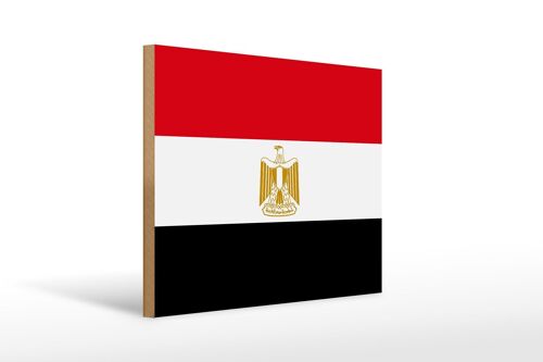 Holzschild Flagge Ägyptens 40x30cm Flag of Egypt Holz Deko Schild