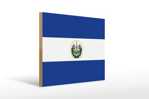 Holzschild Flagge El Salvadors 40x30cm Flag of El Salvador Schild