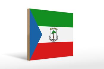 Panneau en bois drapeau de Guinée équatoriale 40x30cm, panneau décoratif en bois 1
