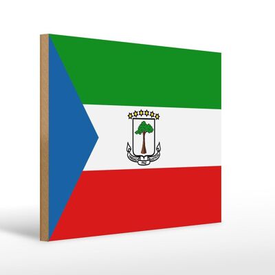 Holzschild Flagge Äquatorialguineas 40x30cm Flag Holz Deko Schild