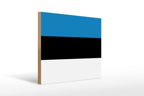 Holzschild Flagge Estlands 40x30cm Flag of Estonia Holz Deko Schild
