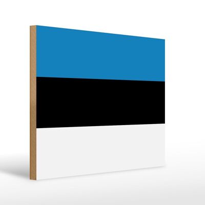 Letrero de madera bandera de Estonia 40x30cm Bandera de Estonia letrero decorativo de madera