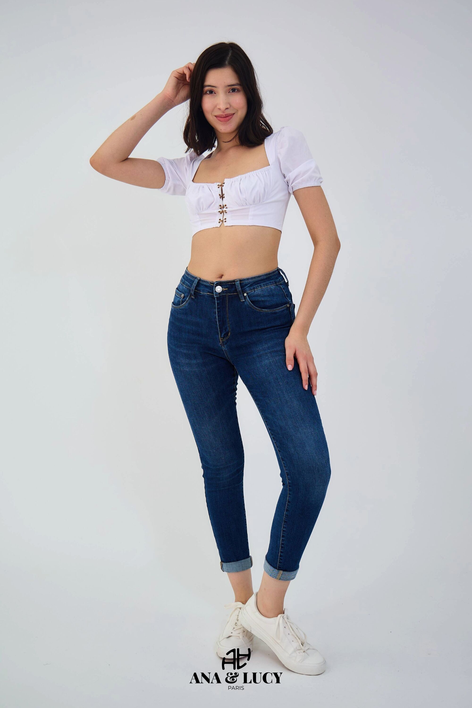 Slim-Waschungsjeans für Damen (Push-up)