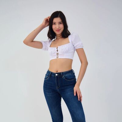 Women's slim washed jeans (Push-up)