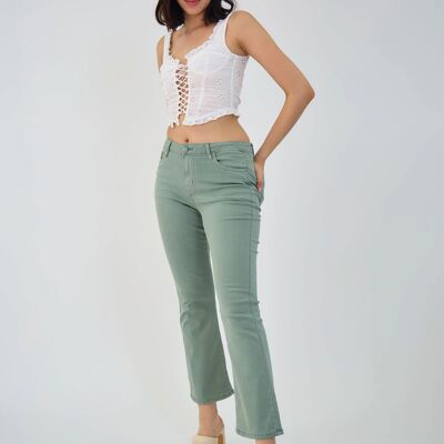 Women's cropped bootcut pants - "Magali"