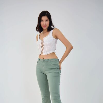 Pantalón cropped bootcut de mujer - "Magali"