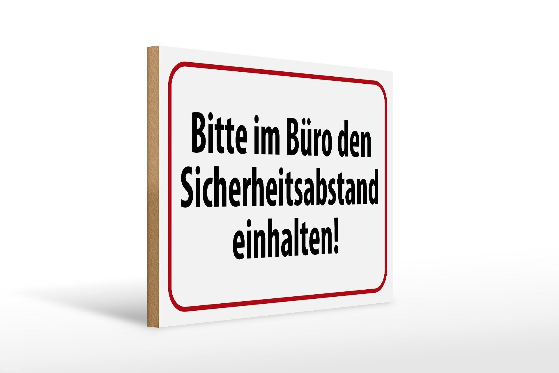 Avviso cartello in legno 40x30 cm nel cartello decorativo della distanza di sicurezza dell'ufficio