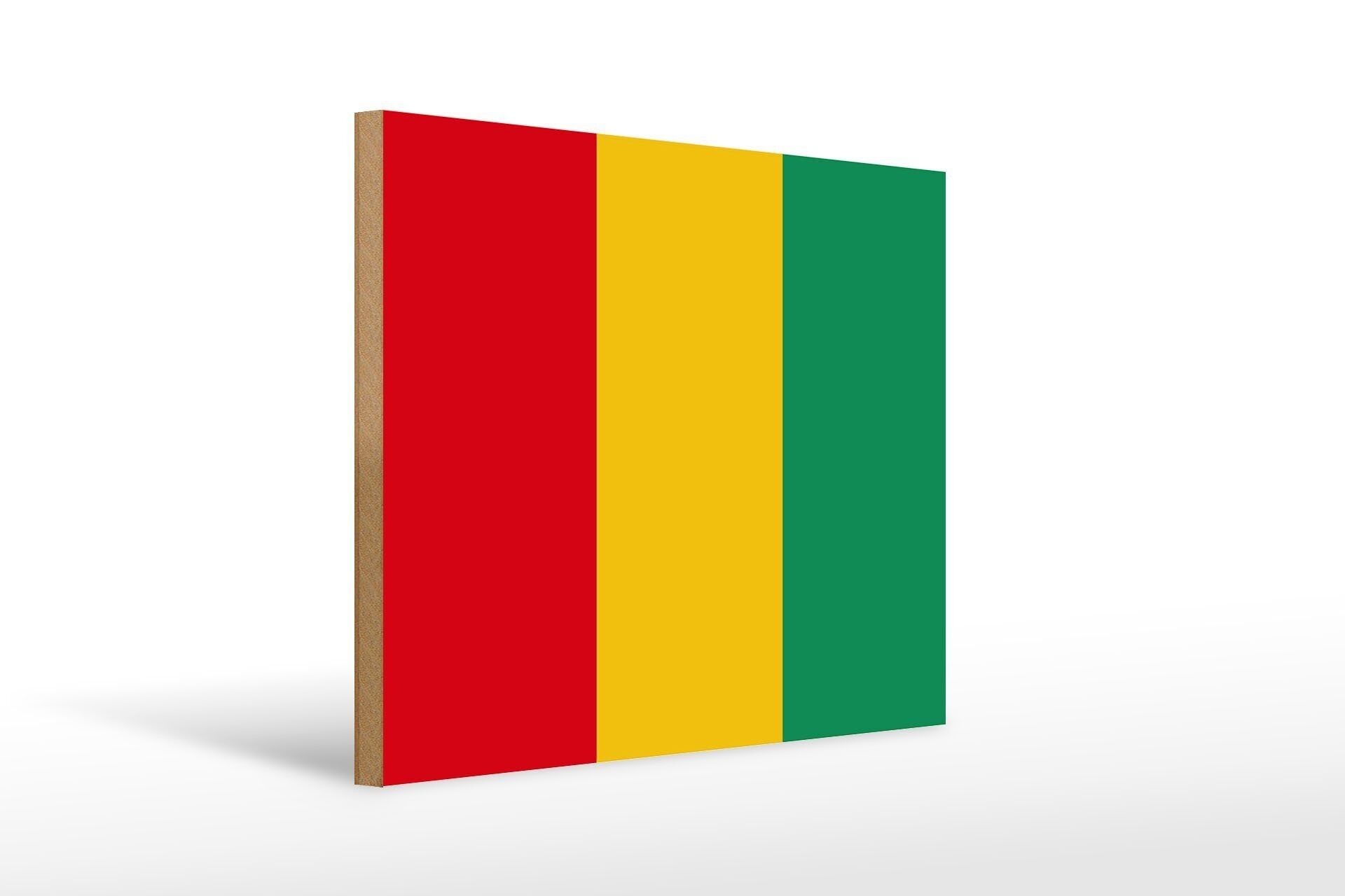 Cartello in legno Bandiera della Guinea 40x30cm Cartello con bandiera della Guinea