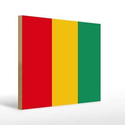 Cartel de madera Bandera de Guinea 40x30cm Cartel Bandera de Guinea