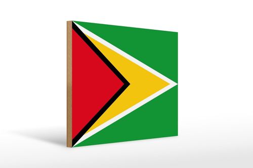 Holzschild Flagge Guyanas 40x30cm Flag of Guyana Schild