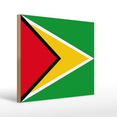 Holzschild Flagge Guyanas 40x30cm Flag of Guyana Schild