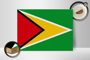 Panneau en bois drapeau de la Guyane 40x30cm Panneau drapeau de la Guyane 2