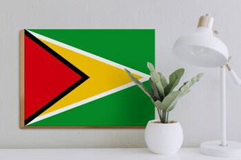 Panneau en bois drapeau de la Guyane 40x30cm Panneau drapeau de la Guyane 3