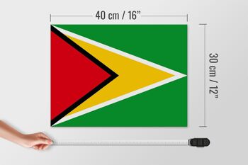 Panneau en bois drapeau de la Guyane 40x30cm Panneau drapeau de la Guyane 4