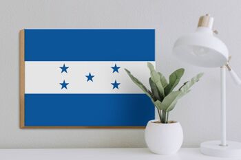 Panneau en bois drapeau Honduras 40x30cm Drapeau du Honduras panneau décoratif 3