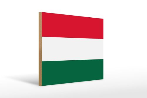 Holzschild Flagge Ungarns 40x30cm Flag of Hungary Holz Deko Schild